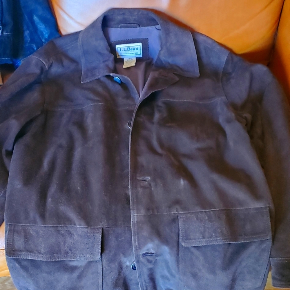 Suede leather coat